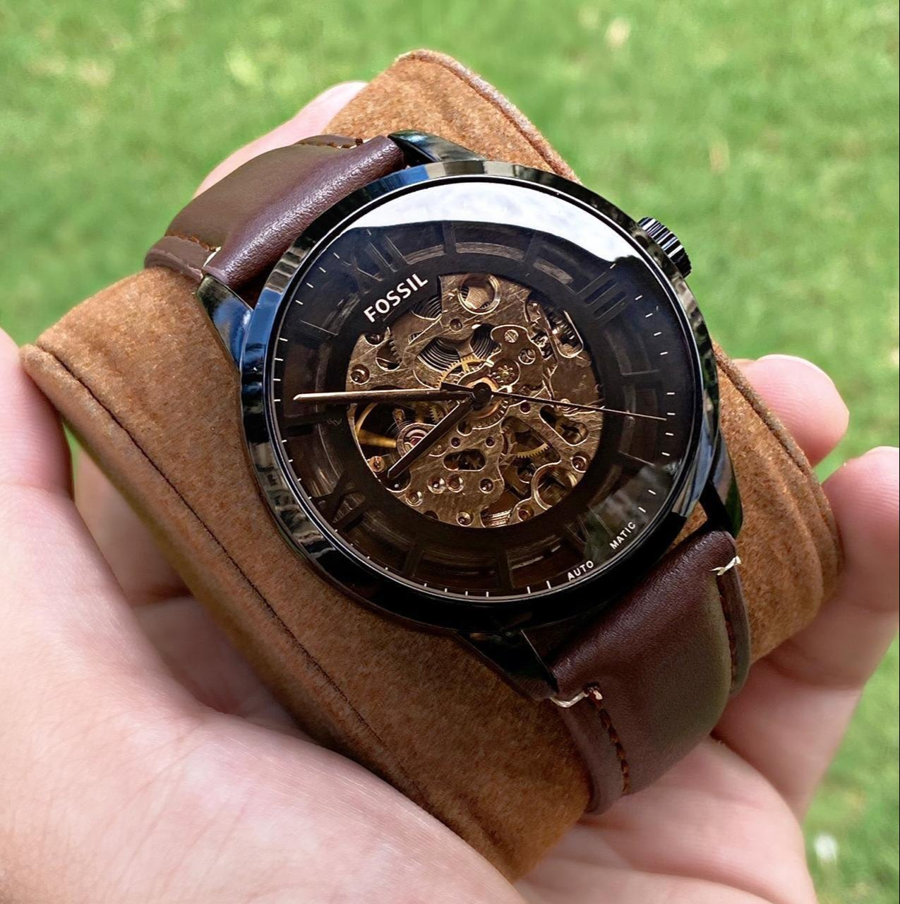 Fossil Townsman Automatic Watch – Dark Brown Leather