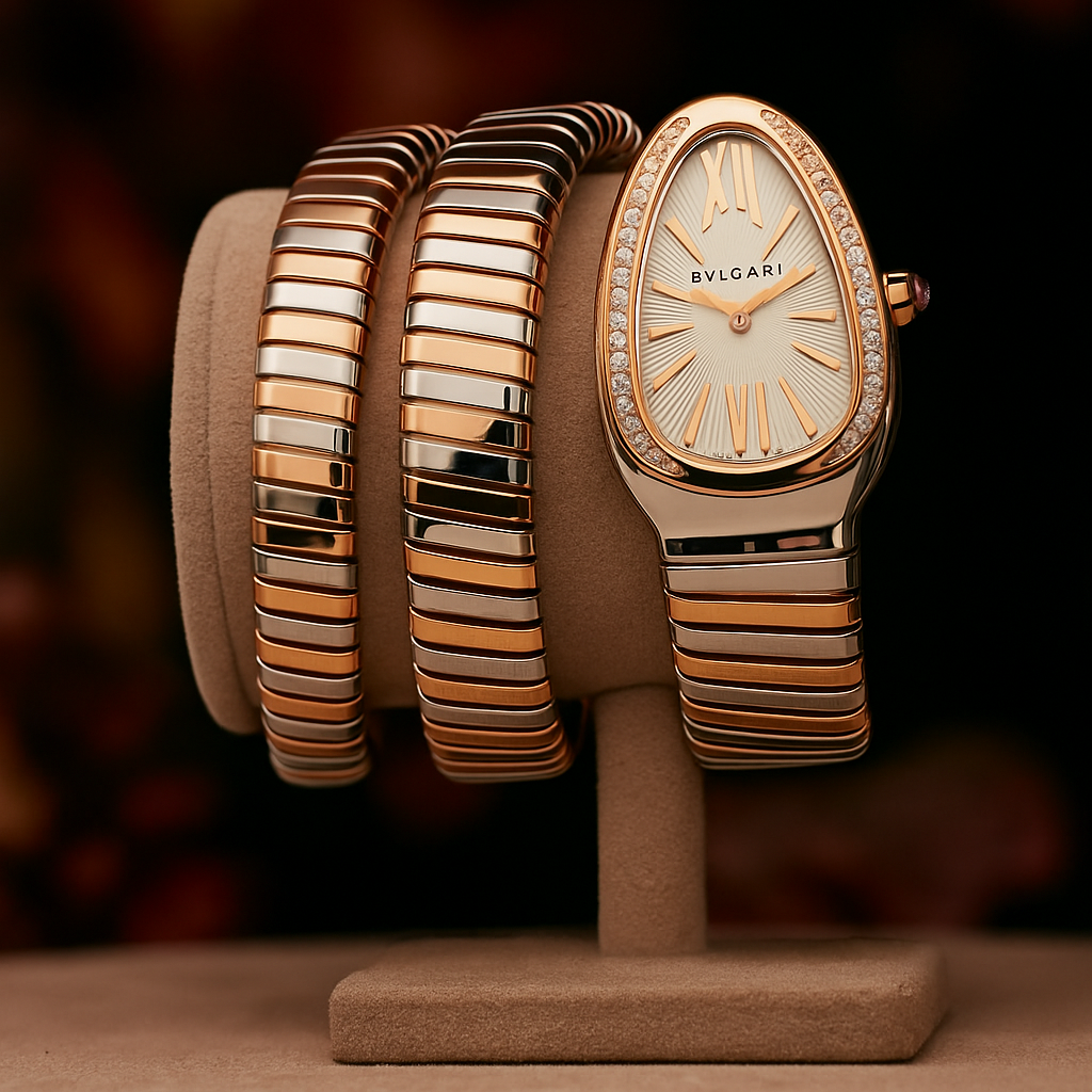 BVLGARI Serpenti Tubogas 103070 – Two-Tone Stainless Steel & Rose Finish Women's Watch