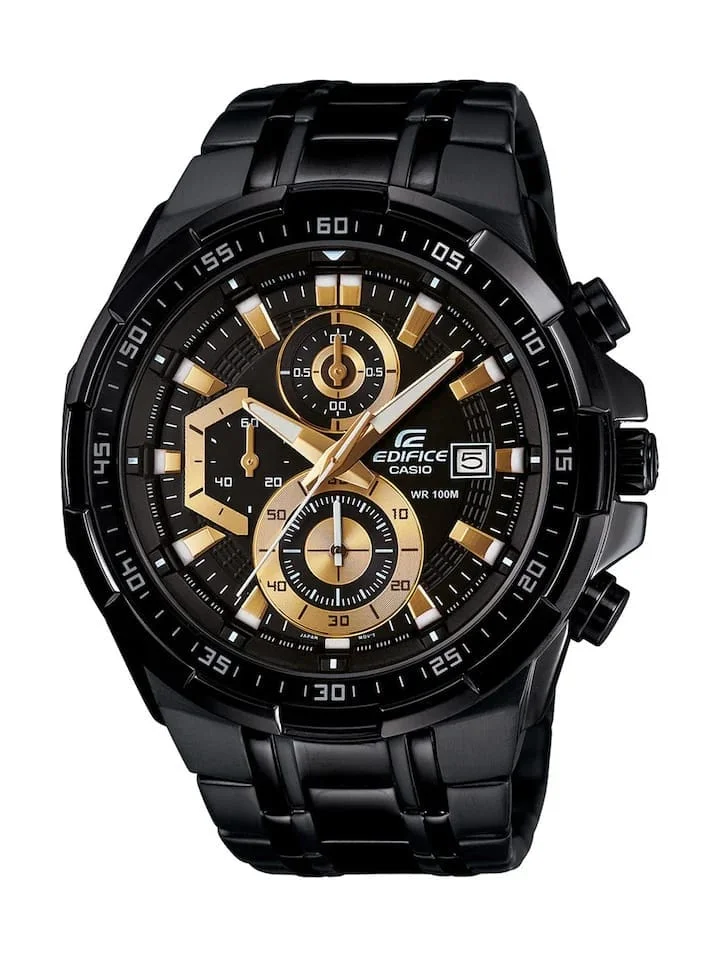 Casio Edifice EFR-539BK-1AV – Black & Gold Chronograph Watch For men