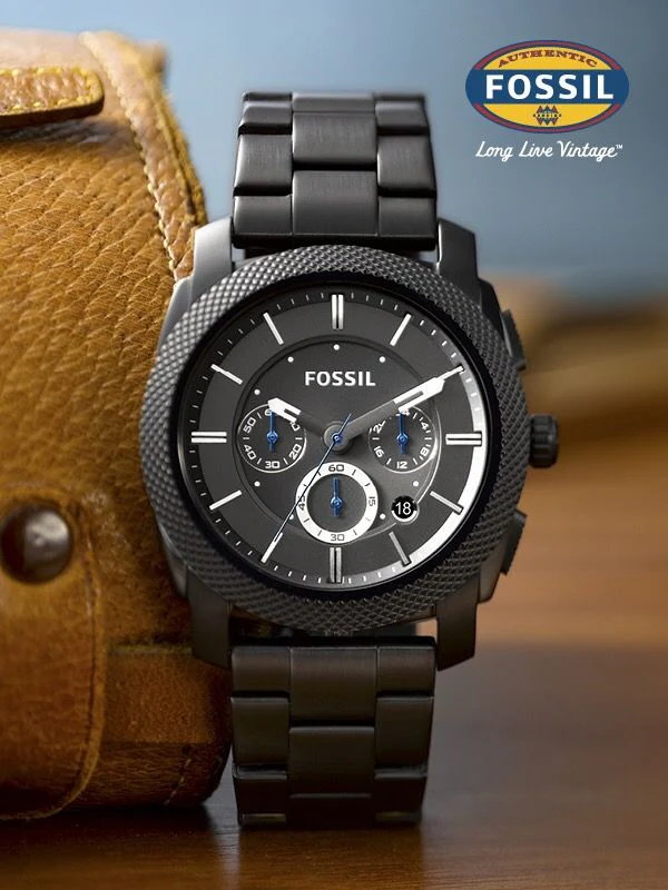 Fossil Black Stainless Steel Chronograph Men's Watch