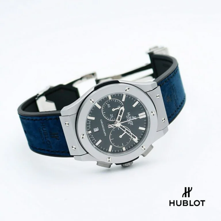Hublot Classic Fusion Style Chronograph – Black Dial | Blue Leather-Strap Men’s Watch