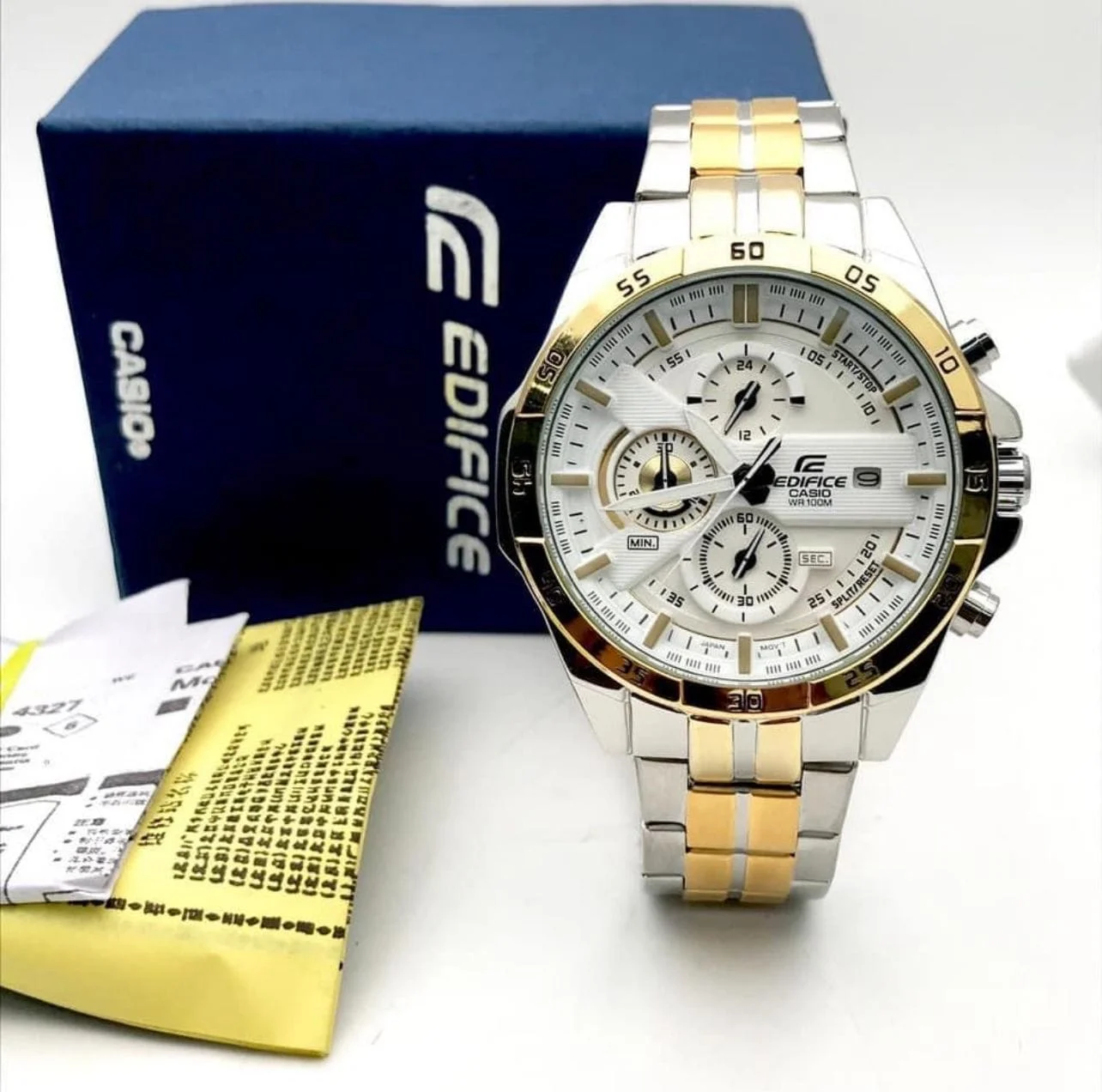 Casio Edifice White Dial Chronograph | Stainless Steel Watch for Men