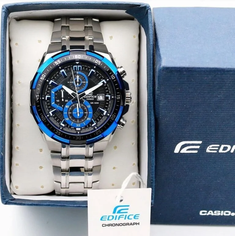 Casio Edifice EFR-539D-1A2V – Blue Accented Black Dial Watch For Man