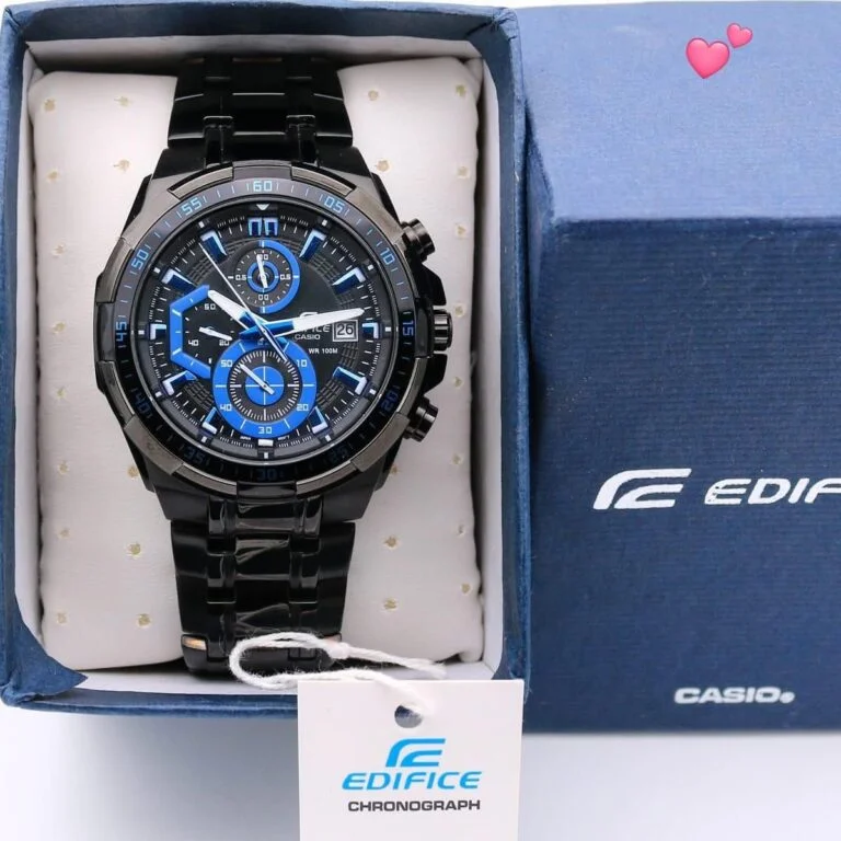 Casio Edifice EFR-539BK-1A2V Chronograph Men Watch – Black & Blue Edition