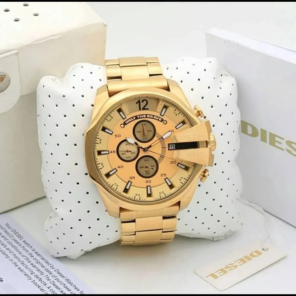 Diesel Mega Chief Chronograph Gold Watch – “Only The Brave” Edition