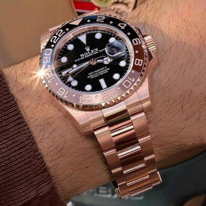 Rolex GMT Master II Rootbeer Rose Gold Bracelet 126715CHNR