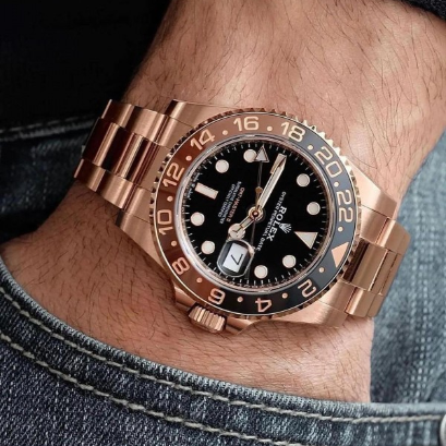 Rolex GMT Master II Rootbeer Rose Gold Bracelet 126715CHNR