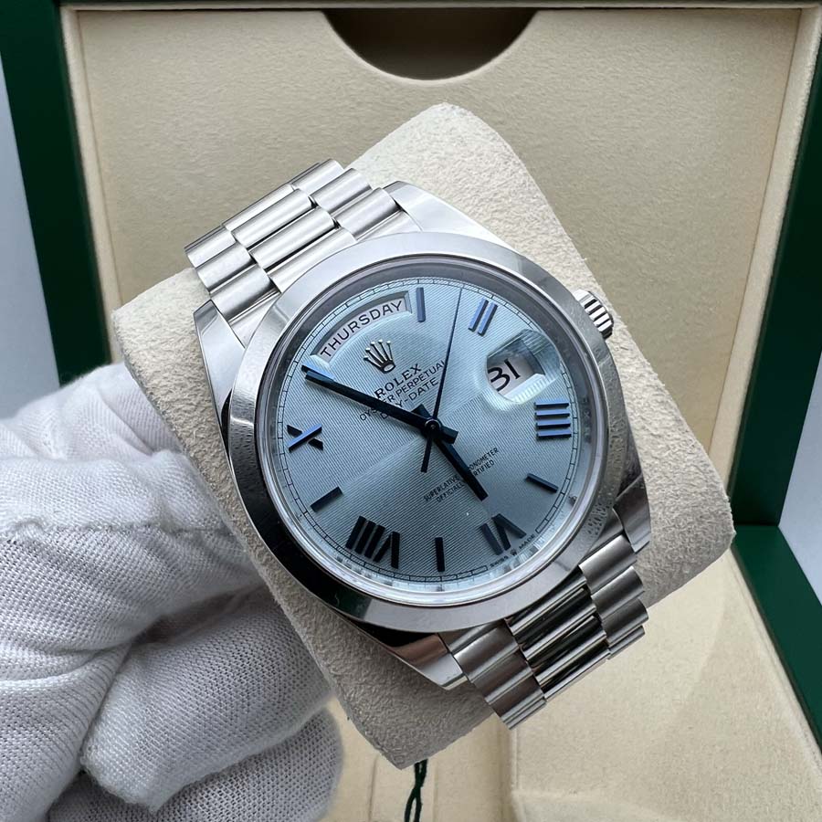 Rolex Platinum Day-Date 40mm Ice Blue Dial