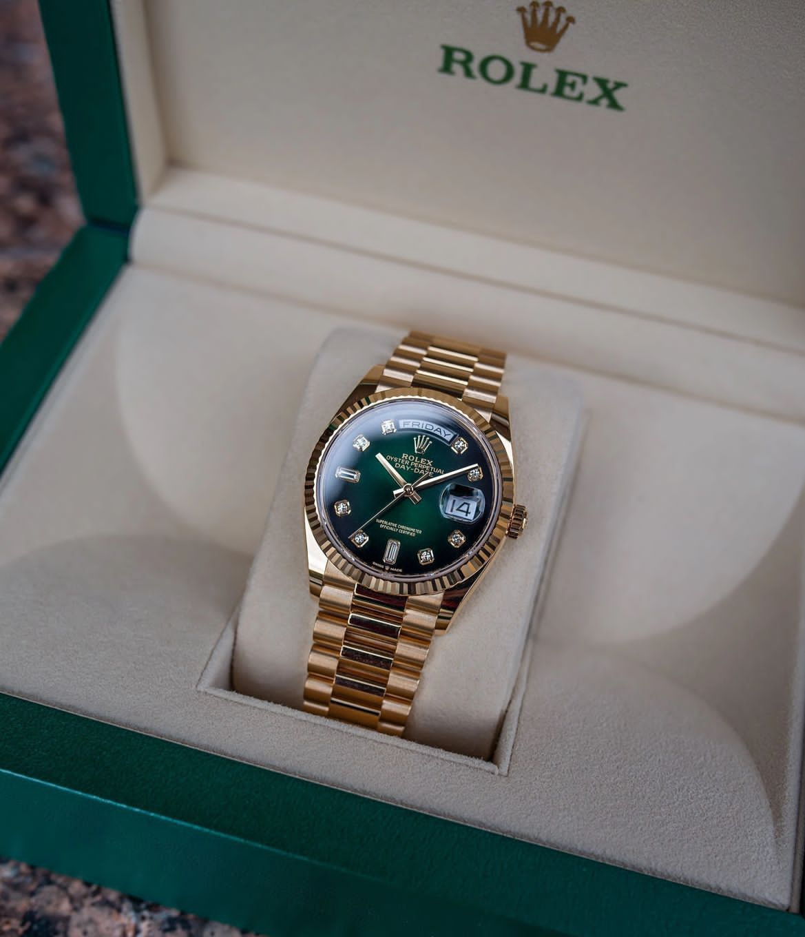 Rolex Day-Date Green Dial Watch