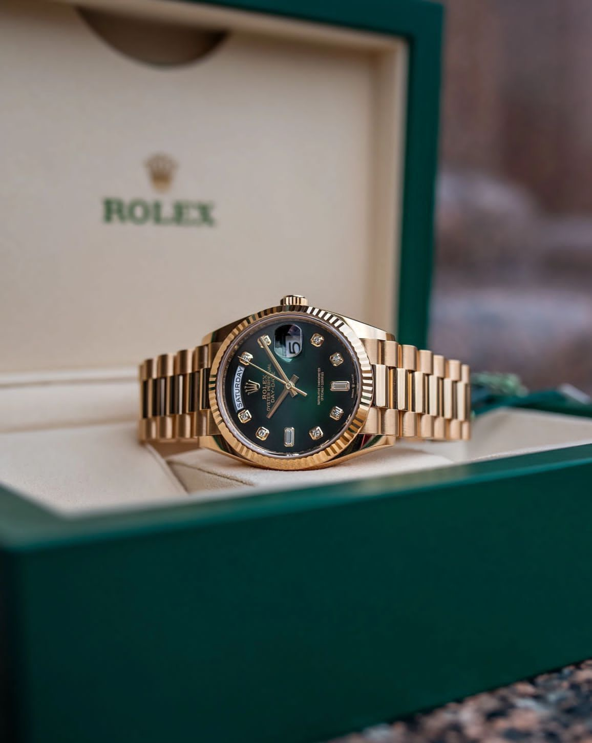 Rolex Day-Date Green Dial Watch