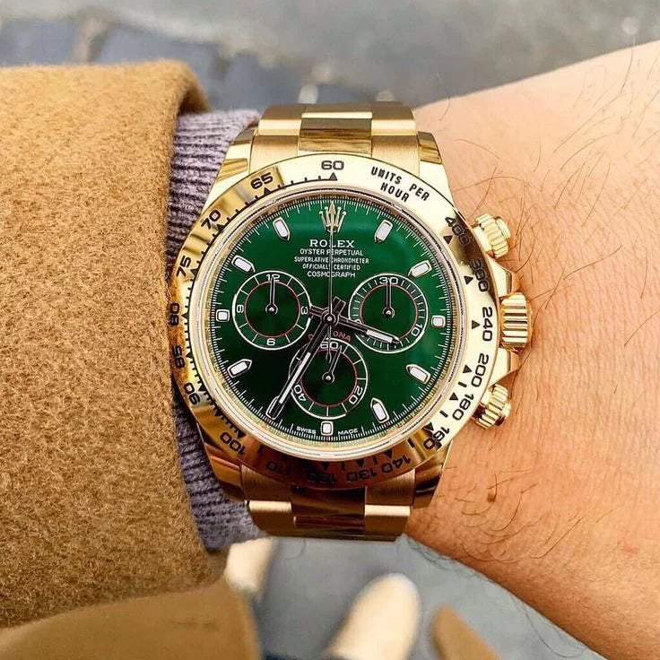 Rolex Daytona Automatic Gold Chain Green Dial