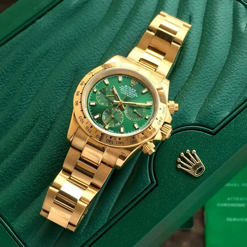 Rolex Daytona Automatic Gold Chain Green Dial