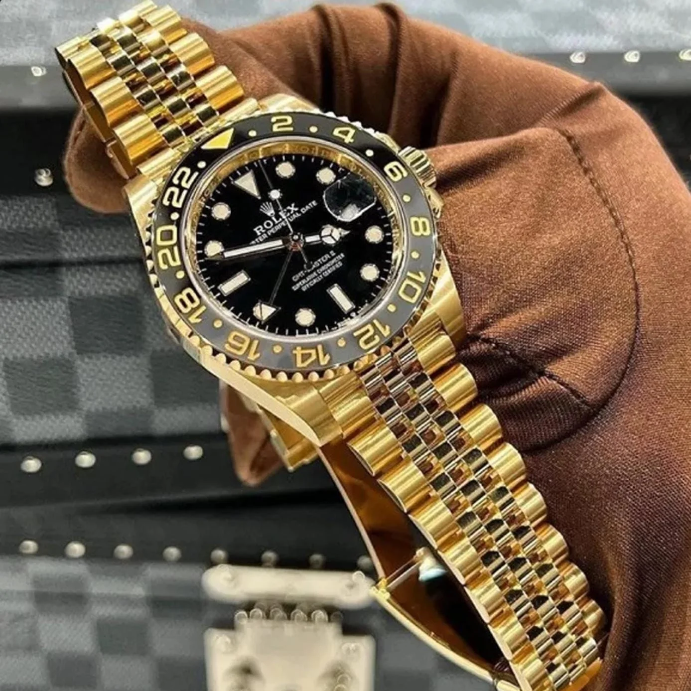 Rolex GMT-Master II With Black Ceramic Bezel Full Gold Tone